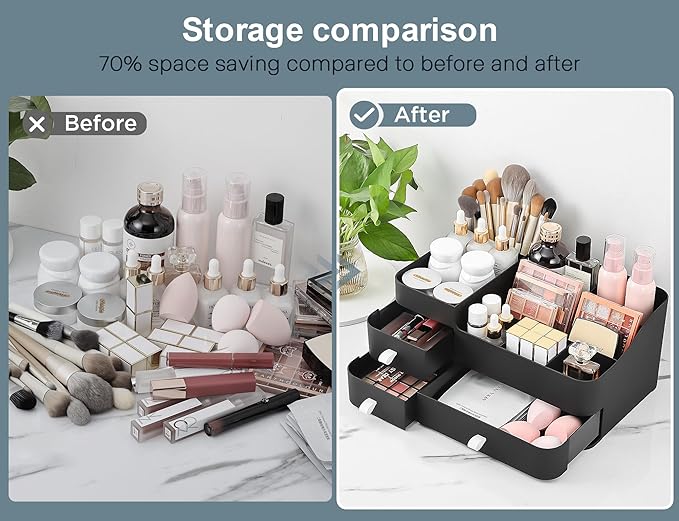 Cologne Perfume Organizer With Drawers,Large Perfumes Vanity Countertop Storage,Perfume Stand for Cologne, Deodorant, Beard, 
