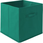 Casafield Set of 6 Collapsible Fabric Cube Storage Bins, Teal - 13" Foldable Cloth Baskets for Shelves, Cubby Organizers & Mo