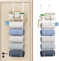 SWTYMIKI Over the Door Towel Rack - 6 Tier Towel Racks for Bathroom Wall Mounted, Towel Holder with Shelf, Hanging Rolled Tow
