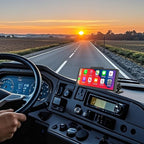 Car Mount for CarPlay Screen, Aluminum Alloy Medium Arm & Square Plate AMPS Base, Truck Vehicle Dashboard Mount for in-Car Monitors CarPlay Mounts
