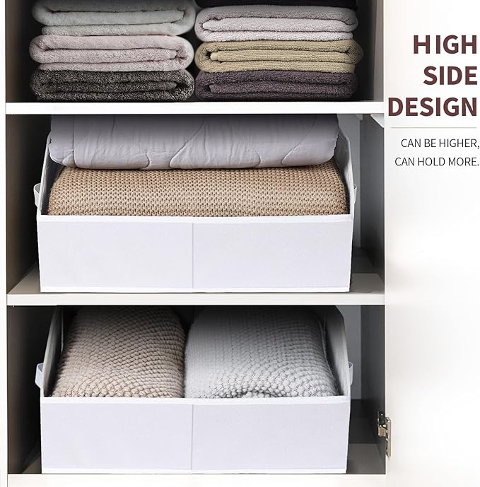 Homsorout Fabric Bins for Organization - Trapezoid Storage Cubes, Large Baskets for Storage, 6 Pack Shelf Baskets, Closet Org