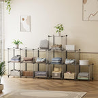 HOMIDEC Closet Organizers and Storage, 9 Cube Storage Organizer, Portable Closet Organizer Storage Cubes Shelves, Grey