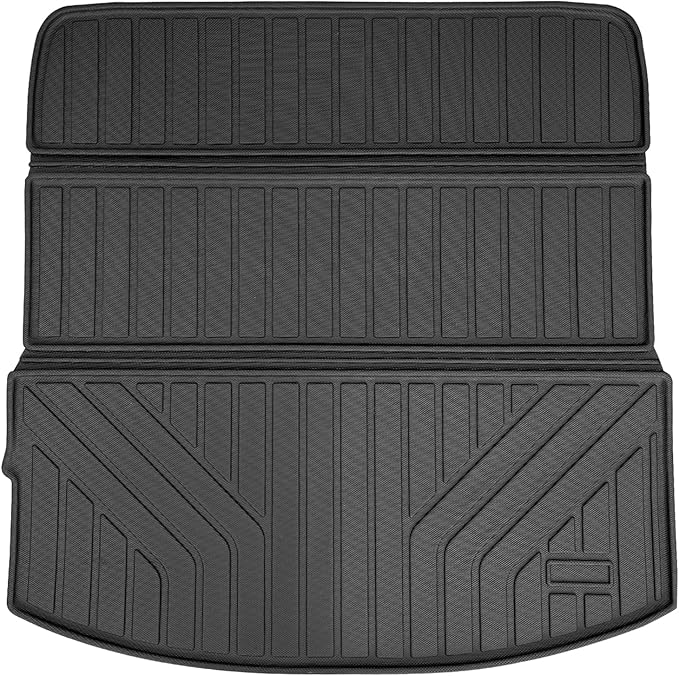 Auxko All Weather Cargo Mat with Back Seat Mat Fit for Mazda CX90 2026 2025 2024 TPE Trunk Mat Accessories All Season Odorless Anti-Slip Black