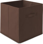 Casafield Set of 6 Collapsible Fabric Cube Storage Bins, Brown - 13" Foldable Cloth Baskets for Shelves, Cubby Organizers & M