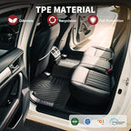 YITAMOTOR Floor Mats for 2016-2022 Honda HRV, Custom Fit All Weather HR-V Floor Liners Thickened TPR Rubber Mat 2016 2017 2018 2019 2020 2021 2022 Honda HRV Accessories,1st & 2nd Row, Black