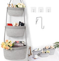 Hanging Storage Baskets, Over the Door Basket, Cotton Wall Baskets Storage, Hanging Door Basket with 4 Hooks