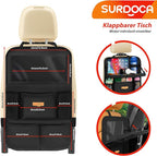 SURDOCA Backseat Car Organizer with Foldable Tray for Kids & Adults – NEW MODEL Seat Storage with Touchable Tablet Pocket, Roadtrip Essentials – Fits Most Vehicles