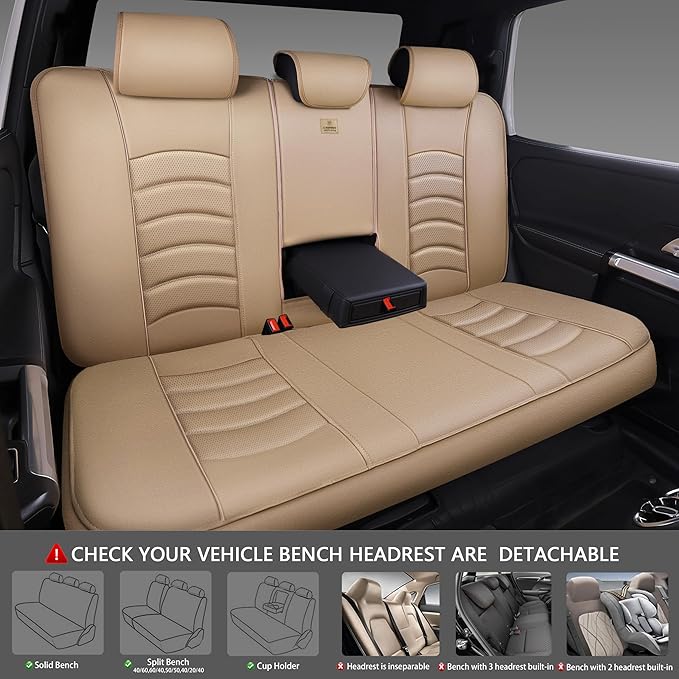 CAR PASS 3D Foam PU Leather Car Seat Covers, Universal Seat Covers Full Sets for Trucks SUV Sedan Automotive Seat Covers Armr