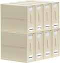 SheetCube Bed Sheet Organizers and Storage 8 Pack, Foldable Linen Closet Organizer with Window and Label, Bedding Folder Stor