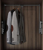 Pull-Down Wardrobe Clothes Rail - Extendable Pull Out Closet Rod, Multifunctional Double Buffering Wardrobe Clothes Hanger Ra