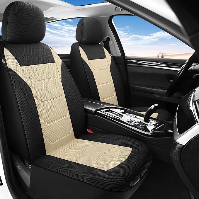 3D Air Mesh Car Seat Cover Front Sets Washable and Breathable Premium Cloth Automotive Vehicle Seat Covers for Cars Interior,
