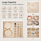 Jewelry Box for Women, Rustic Wooden Jewelry Boxes & Organizers with Mirror & Drawers,6 Layer Jewelry Organizer Box for Rings