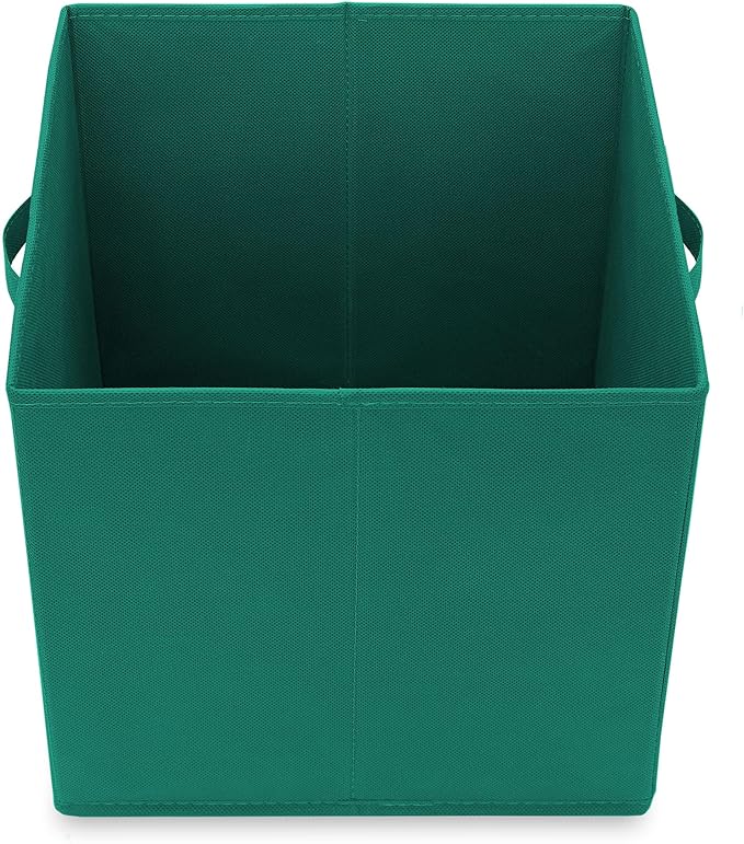 Casafield Set of 6 Collapsible Fabric Cube Storage Bins, Teal - 13" Foldable Cloth Baskets for Shelves, Cubby Organizers & Mo