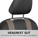 BDK carXS Seat Covers for Cars, Beige Two-Tone Car Seat Covers with Matching Back Seat Cover, Made to Fit Most Auto Truck Van