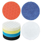 Bufing Polishing Pads - 7Pcs Face for Backing Plate, Car Compound Buffing Sponge Pads and Woolen Cutting Polishing Pad Kit (5 inch)