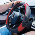 CAR PASS Line Rider Microfiber Leather Sporty Steering Wheel Cover Universal Fits for 95% Truck,SUV,Cars,14.5-15inch Anti-Sli