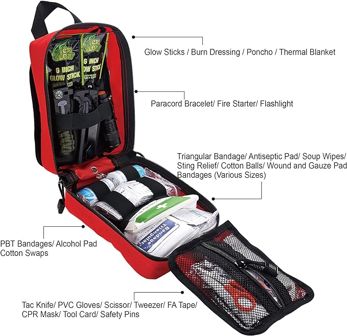 EVERLIT 250 Pieces Survival First Aid Kit IFAK EMT Molle Pouch Survival Kit Outdoor Gear Emergency Kits Trauma Bag for Campin