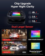 REDTIGER ViewClear 70 4K+2.5K Dash Cam Front and Rear, 8MP STARVIS 2 IMX678 x Noctura™ Sensor, Dual HDR Hyper Night Clarity, 