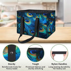 Reusable Grocery Bags Heavy Duty Shopping Bags Foldable Large Tote Bags with Long Handles & Hard Bottom