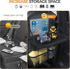 Car Back Seat Tray Organizer: Backseat Storage Protector Kids Travel Accessories Table Holder Car Kick Mat for Kid Road Trip Essentials - Truck Carseat Bag Cover Tablet Organizers Pocket 2 Pack