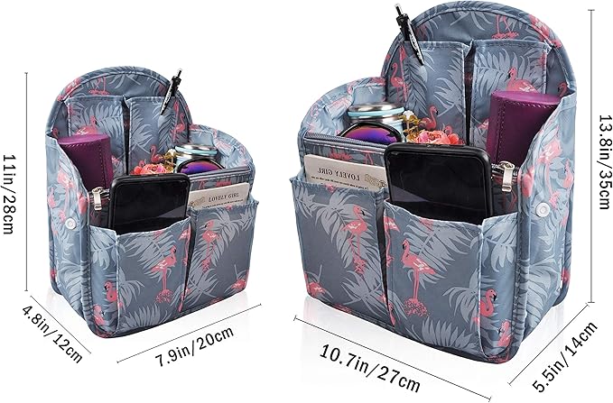 Vercord Backpack Organizer Insert Liner Hanging Travel Bag in Bag with Many Pockets
