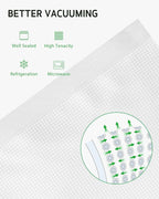 Syntus Vacuum Sealer Bags, 300 Gallon 11" x 16" and Quart 8" x 12" and Pint 6" x 10" Commercial Grade PreCut Bag, BPA Free Fo