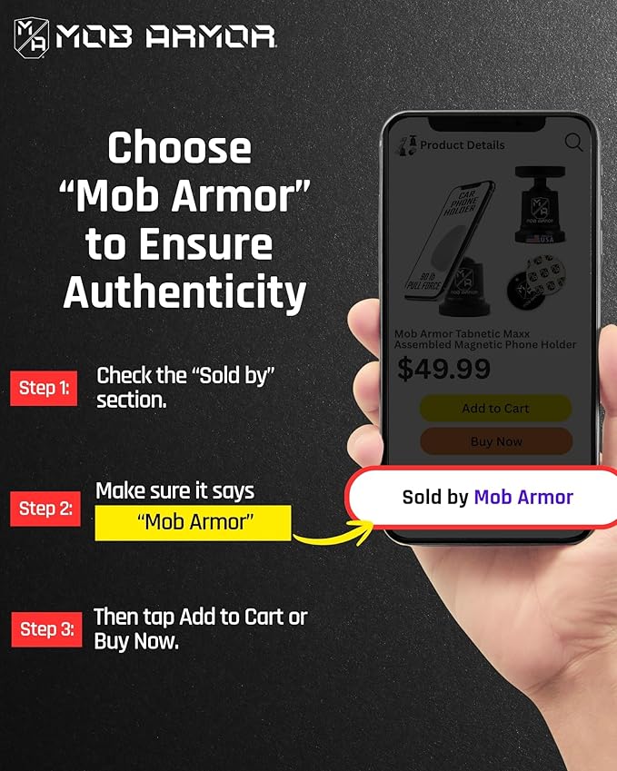 Mob Armor MobNetic Maxx - USA Assembled Magnetic Phone Holder for Car, Magnetic Car Phone Mount, 90-Degree Tilt, 360-Degree Rotation, Aluminum Metal, Compatible with iPhone & Android - Pink