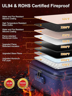 SMARTAKE Fireproof Document Box with Lock, Hard Case Waterproof Safe Box File Organizer, for Important Documents Papers Passp
