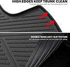 LASFIT Cargo Mat for Hyundai Sonata 2026 2025 2024 2023 2022 2021 2020 / Kia K5 2021-2026, All Weather TPE Custom Fit Car Trunk Mats Cargo Liners Accessoires, Black