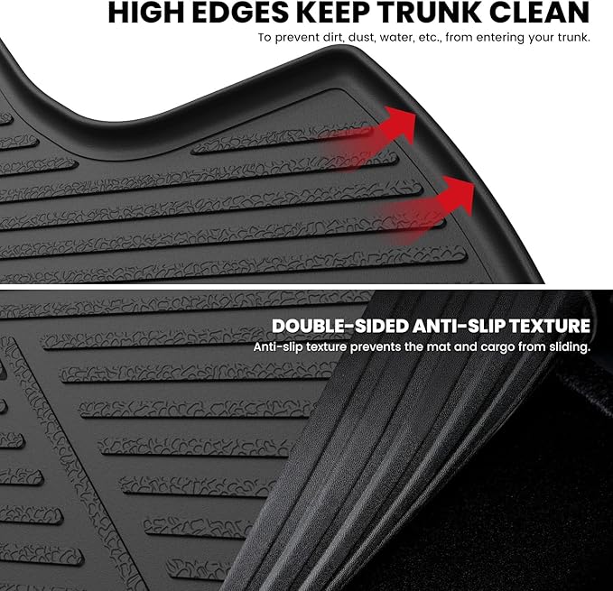 LASFIT Cargo Mat for Hyundai Sonata 2026 2025 2024 2023 2022 2021 2020 / Kia K5 2021-2026, All Weather TPE Custom Fit Car Trunk Mats Cargo Liners Accessoires, Black