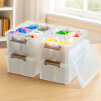 Citylife 17 QT Plastic Storage Bins Clear Storage Box with Lids Multipurpose Stackable Storage Containers for Organizing Tool