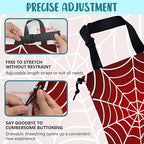 Car Garbage Bag Red and White Spider Web Drawstring Car Trash Bag Hanging for Back Seat with Adjustable Buckle Canvas Vehicle Trash Can Easy-to-Install