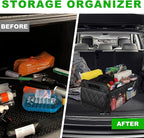 Car Trunk Organizer, Multi-Compartment Auto Trunk Storing Bag with Pockets, Collapsible Organizer and Storage for Sedans, SUVs,