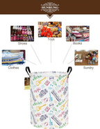 HUNRUNG Laundry Hamper,Large Canvas Fabric Lightweight Storage Basket Toy Organizer Dirty Clothes Collapsible Waterproof for 