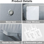 Comforter Storage Bag - Large Capacity Blanket Storage Bags 3-Layer Ultra Space Saving Self Compression Organizer, Washable C