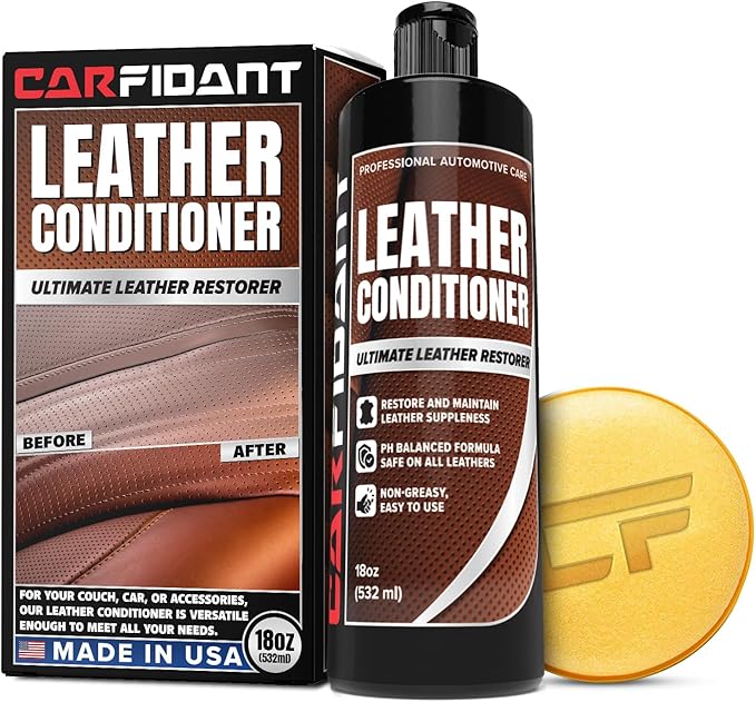 Leather Couch Conditioner & Restorer - Full Leather Restore & Conditioning Kit with Applicator Pad for Car Seats, Couch, Furn