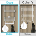 Kaiferty Over The Door Hooks Organizer, Coat Rack Over The Door Storage Hanger Towel Rack, Back of Door Storage Organizer for