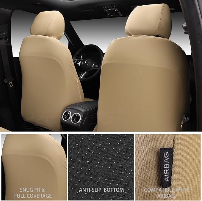 CAR PASS Neoprene Waterproof Seat Covers Full Sets, Wetsuit Car Seat Covers 5 Seats Universal Fit for Vans, Truck, SUV, 3D Ty