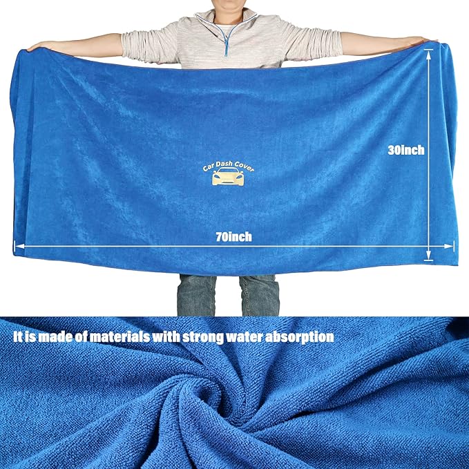 NEWISHTOOL Window Tint Tool Car Dash Cover Mat Carpet Protector, Absorbent Cloth Towel for Dashboard Protecting, Water Absorbing Mat Soak Shield Pad 30 inch x 70 inch
