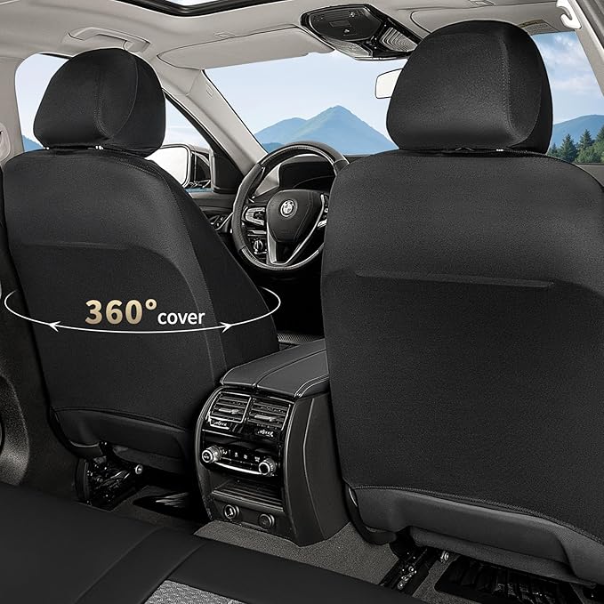 FLORICH Automotive Seat Covers 2 Seats Breathable Front Car Seat Cover Leather Air Mesh Car Seat Protector Cushion Airbag-Com