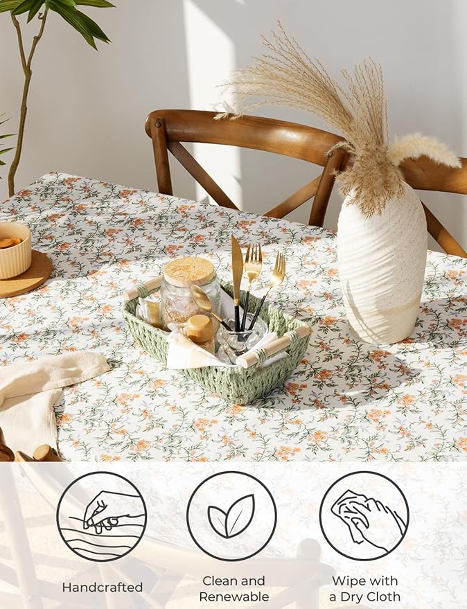 StorageWorks Round Paper Rope Woven Basket with Wooden Handles for Gifts, Small Woven Baskets for Shelf, Bosana Green, 2-Pack