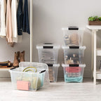 IRIS USA 19 QT Plastic Storage Box with Lid and Latches - 6 Pack - BPA-Free, See-Through Organizing Solution, Durable Nestabl