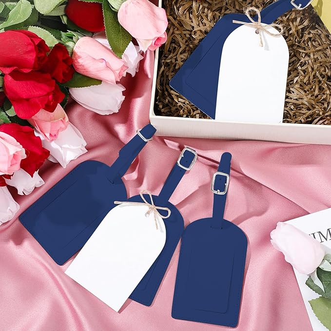 Amylove 48 Sets Leather Luggage Tags Bulk Wedding Favors Luggage Tags for Guests Bridal Gifts Wedding Bridal Shower Gift PU L
