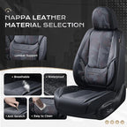 Coverado Seat Covers, Car Seat Covers Full Set, Leather Seat Covers for Cars, Car Seat Protector, Black Car Seat Covers Front