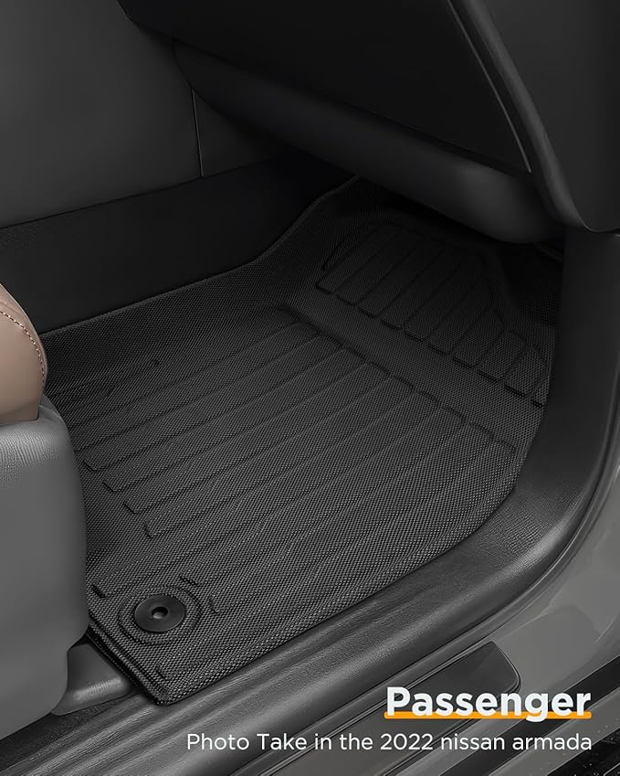 for Nissan Armada/Infiniti QX80 2019-2024 (7 Seats) Floor Mats Carpet Liner All Weather Protector TPE Anti-Slip Tech Mats for Nissan Armada/Infiniti QX80 2019 2020 2021 2022 2023 2024 Accessories