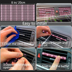 NBTEPEM 27-Piece Bling Car Accessories Set - Universal Fit Steering Wheel Covers, License Plate Frames, Phone Holder, Car Fast Charger, Coasters (Pink)