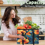 Reusable Grocery Bag, Foldable Large Shopping Tote Bag for Groceries Kitchen Picnic Car Trunk