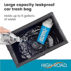 High Road Large TrashStash Hanging Car Trash Can Garbage Bag with Push-Close Lid and Waterproof Bin for Cars, SUVs and Trucks, Holds 4.5 Gallons of Car Trash