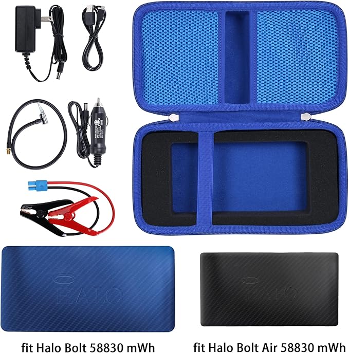 khanka Hard Travel Case Replacement for Halo Bolt 58830/57720 / Air 58830 / ACDC Max 55500 mWh Portable Emergency Power Kit, Portable Phone Laptop Charger, Case Only (Blue)