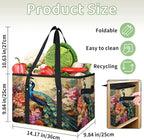 Reusable Grocery Bags Heavy Duty Shopping Bags Foldable Large Tote Bags with Long Handles & Hard Bottom